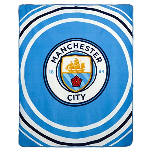 Couverture polaire Manchester City plaid 110x140cm polyester bleu