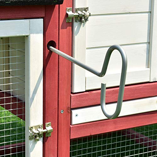 Tangkula 60" Large Rabbit Hutch Wooden White Rabbit Bunny Outdoor Animal Cage Rabbit Hutch House With Black Linoleum Roof #TOP5