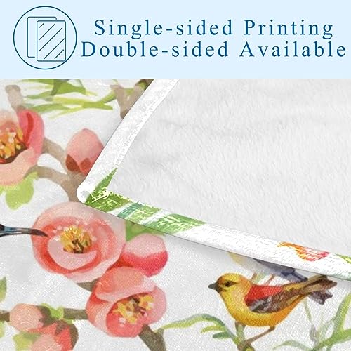 Couverture douce oiseau exotique camélia rose contre le froid