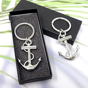 小物 US Exclusive Anchor Key Chain Honbay 2PCS Metal Anchor Keychains Rhinestone Nautical Key