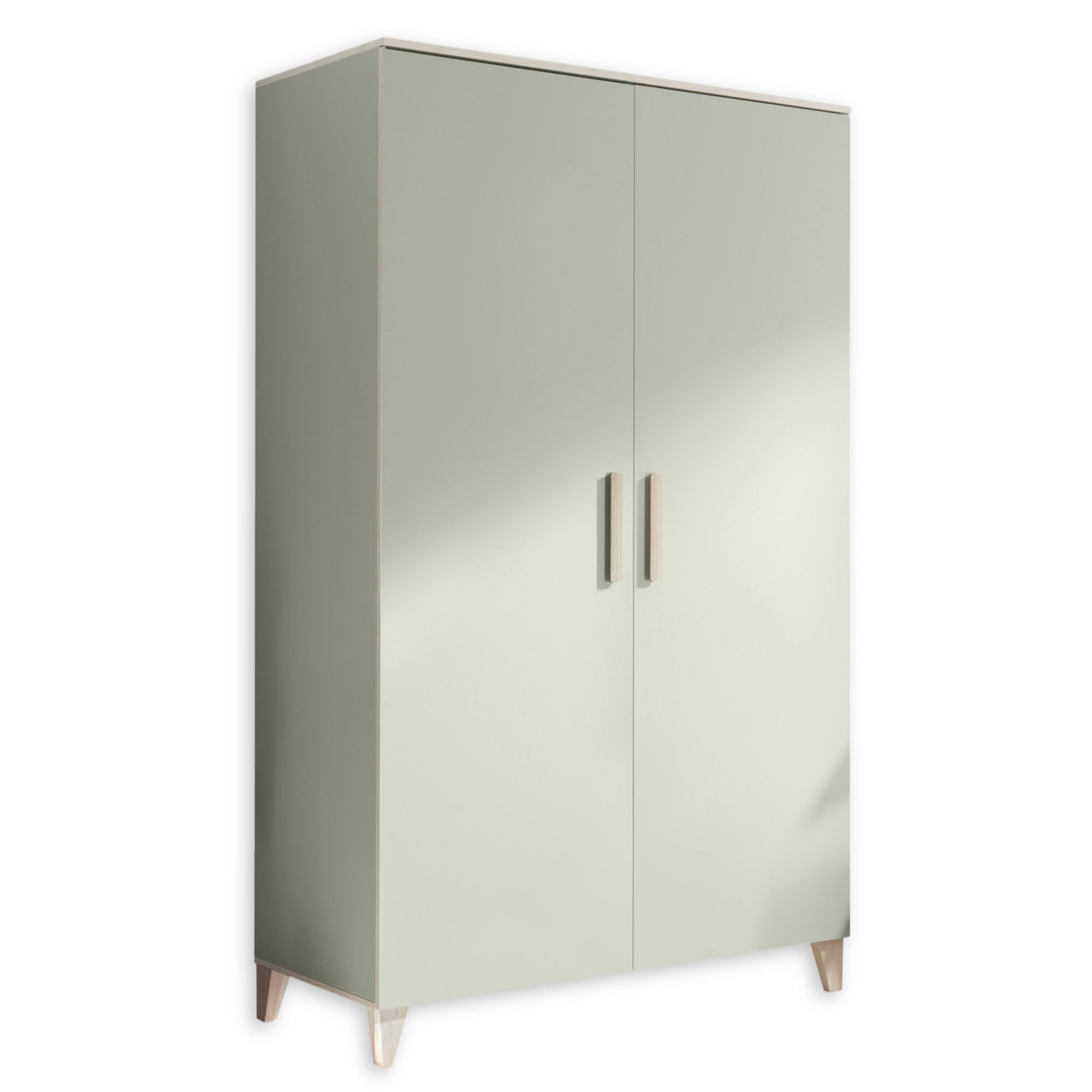PRIZZI Babyzimmer Kleiderschrank Pastellgrün Aurum Optik 2-türig 100 x 200 x 55 cm