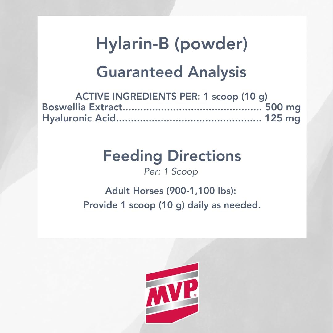 MVP Hylarin-B Powder (100 Servings) for Joint Integrity Support in Horses