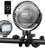 FRIZCOL Portable Stroller Fan, Use As Power Bank, 65H 12000mAh Battery Operated Fan Flexible...