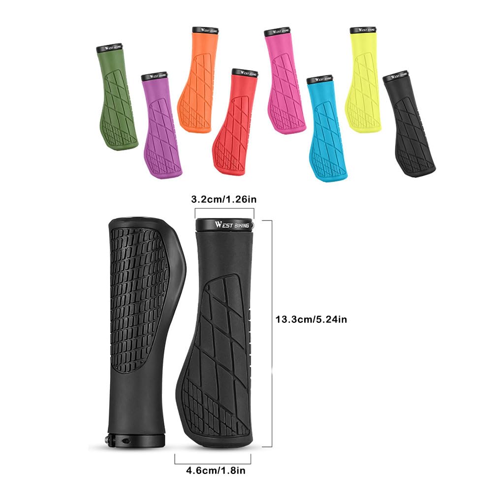 1 Paia Biciclette Manubrio Grip Traspirante Ergonomico Antiurto Impermeabile Sostituzione Maniglia Bar End Accessori Rosa Rosso