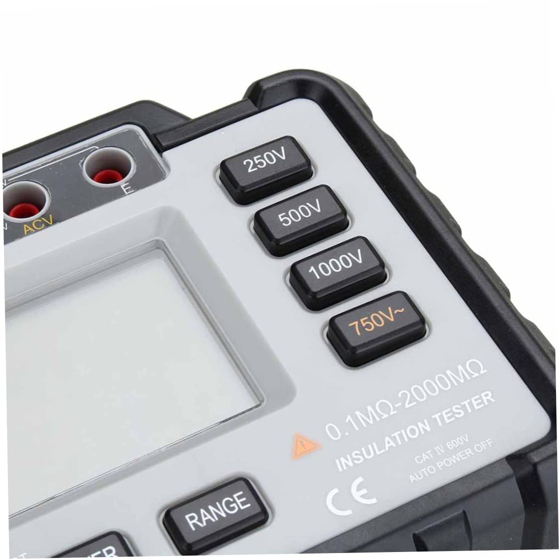 Probador de Resistencia de Aislamiento Digital, medidor Megger Medidor de Voltaje de Resistencia a Tierra, VC60B 250/500/1000V DC Megger electrónico, Blanco