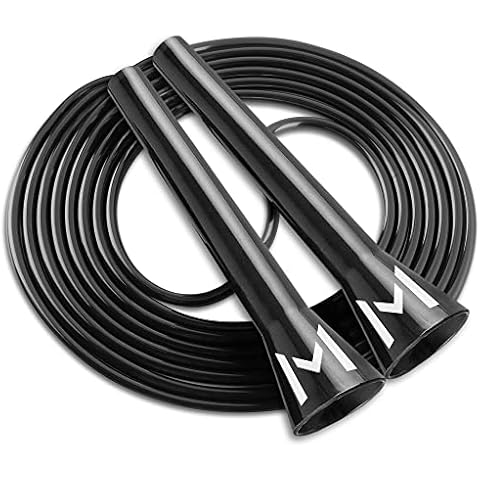 Motivated Mindset Jump Rope for Men and Women | Exercise Skipping, Speed Rope, Endurance Training at Home or Outdoors | 5.5" Long Handles - Jumping Rope for Kids and Adults with Adjustable Travel Bag Cover