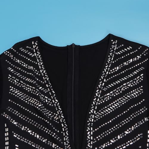 Image of Nagfar Women Rhinestone Sequin Birthday Party Sexy New Year Formal Dress