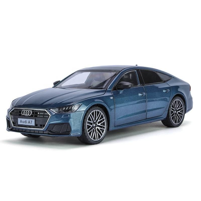 Image of Model 1:24 Audi A7 Model Alloy Metal Pull Back Die-cast Car Openable Doors with Sound and Light Vehicle Car Toy for Kids - Multicolor