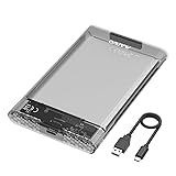 MAIWO External Hard Drive Enclosure for 7mm 9.5mm 2.5 inch SATA SSD/HDD, 5Gbps USB C to SATA Adapter Storage Case, 6TB Capacity (Black)