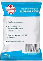 25kg Areia Silica Média Para Filtração Piscina Filtros