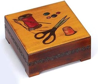 Polish Handmade Carved Linden Wood Decorative Sewing Box