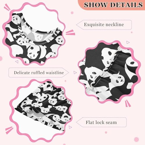 Toddler Girls Panda Dress Sleeveless Cotton Casual Clothes for Home Party Beach Sundress 2-8Y3