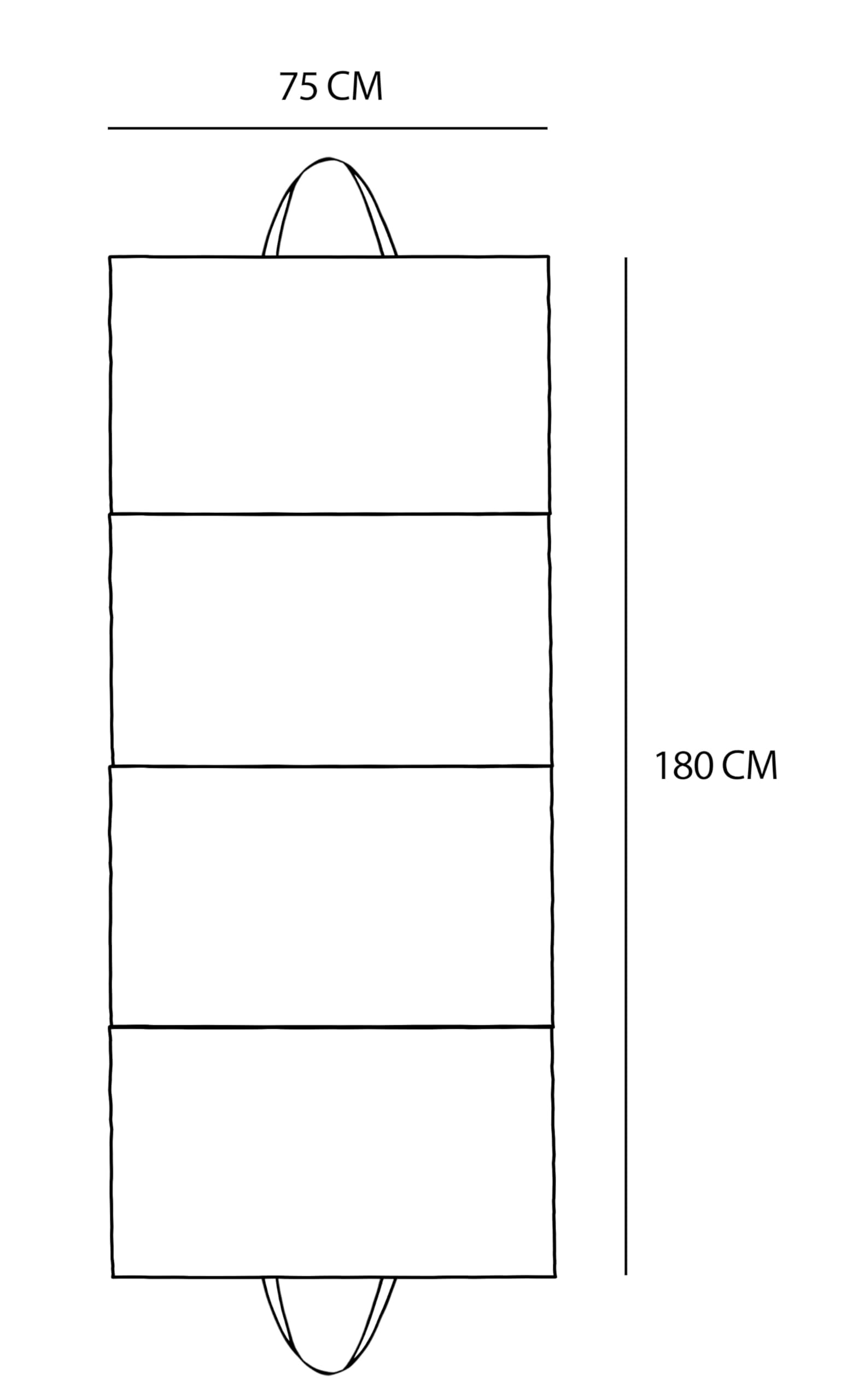 Strandmatte Faltbar XXL Gepolstert 180x75 cm, Dicke wasserdichte Liegematte für Steinstrand und Sand, Bequeme Picknickdecke mit Tragegriff, Handgefertigte Strandauflage