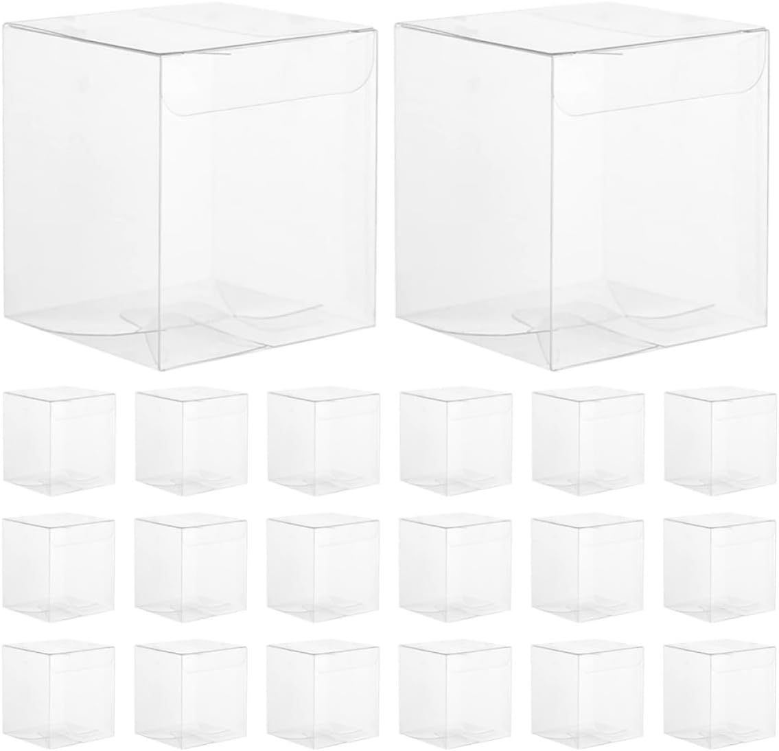 LALADEFIEE 60pcs Pvc Square Gift Box for Jewelry Candy Party Favors