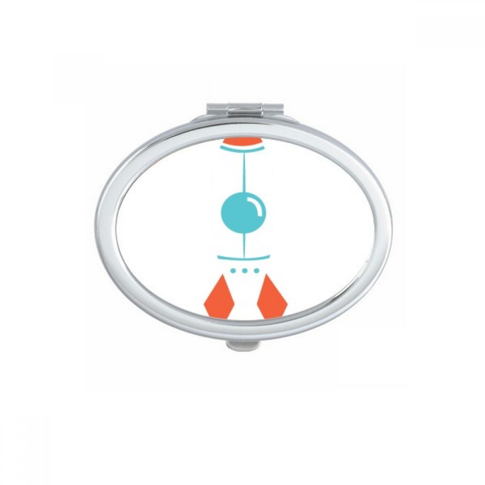 Miroir de poche ovale alien et soleil pour retouches maquillage rapides au quotidien