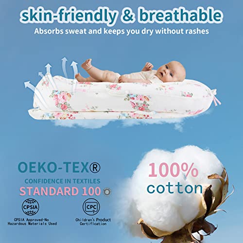 Baby Lounger Cover for Dockatot Deluxe + | 100% Cotton Hypoallergenic Newborn Premium Quality Spare Cover(Cover Only) (Rose) - Thumbnail 2