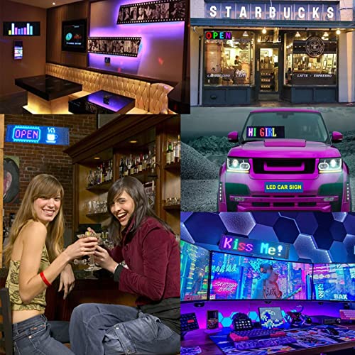 Led Signs, Bluetooth App Programmable Led Car Sign Board, Usb 5V Scrolling Message Led Matrix Panel, Custom Digital Display For Shop Advertising #TOP5