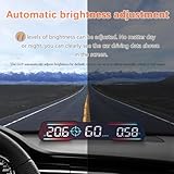 Car HUD Head up Display, AMROOLOO Auto Car HUD, Newly Designed Speedometer, Displaying Speed, Time, etc. MPH and KM/H, with Speeding Alert and Fatigue Driving Alert, Suitable for All Models - Image 6
