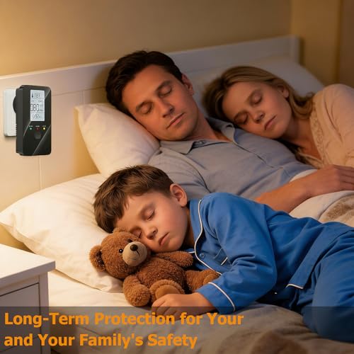 4-in-1 Detector with HD Screen, Suitable for Home, Kitchen, Apartment, Hotel and Camping RV, Black