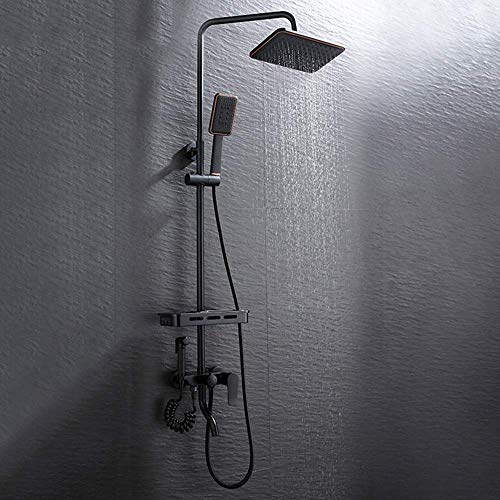 Ensemble de douche noir cuivre 4 fonctions avec mitigeur et bidet