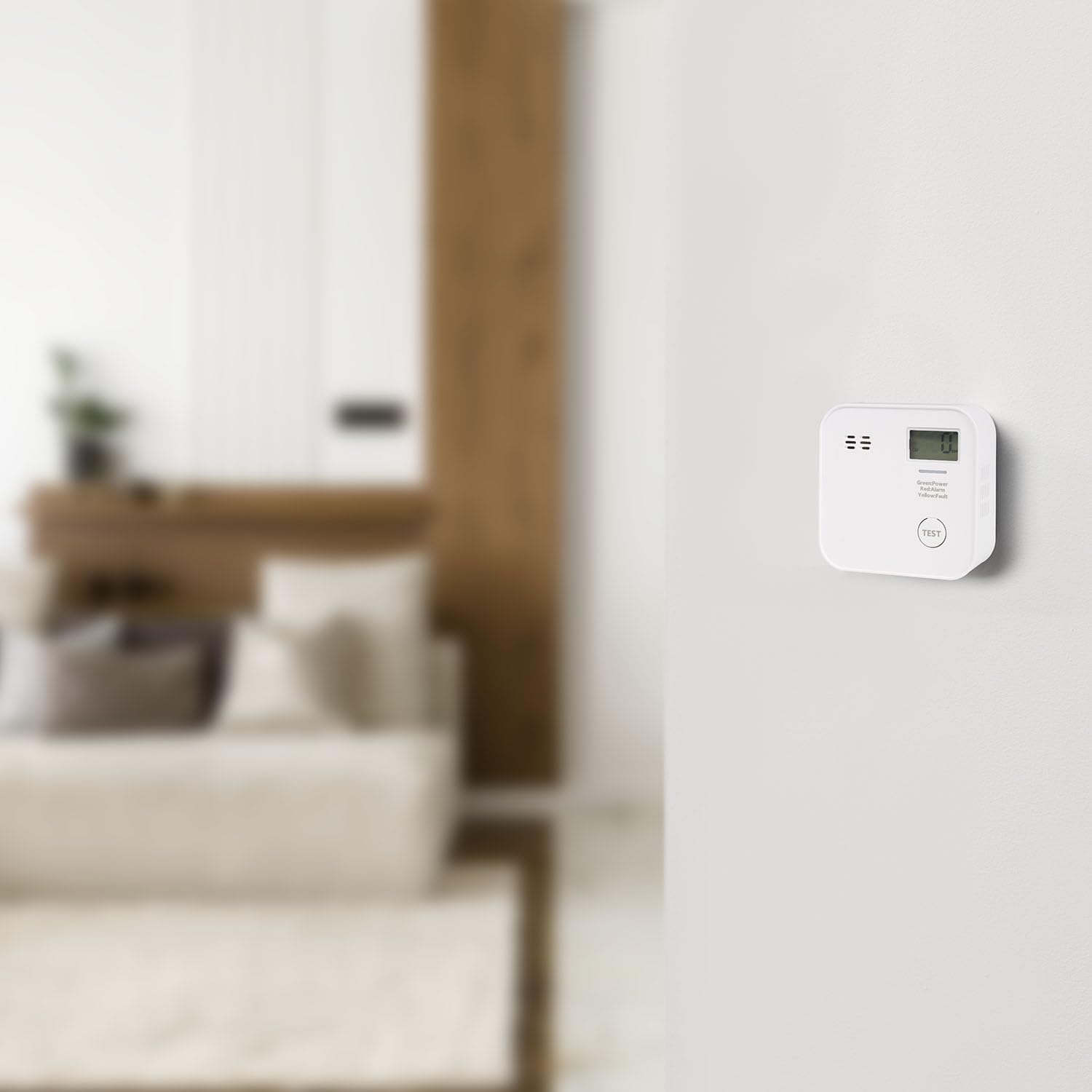 Smartwares czujnik CO - 10 lat baterii - wyświetlacz i wskaźnik LED - Przycisk testowy - FGA-13091