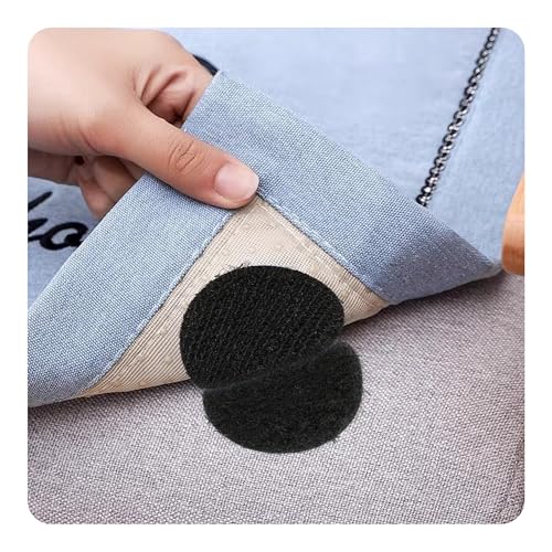 Image of 40 Pairs 1 Inch Round Hook and Loop Dots, Double Sided Self Adhesive Tape, Black Nylon Sticky Fasteners for Home, Office, Wall Decor, Carpet Gripper, DIY Projects