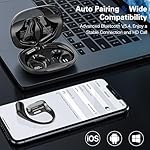 Bluetooth 5.4 Headphones True Wireless Stereo Earbuds 40H Playtime LED Power Display Earphones with lPX5 Waterproof Open Ear Buds for Sporting, Working, Studying Black - Image 5