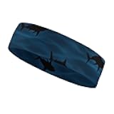 BESCHOC Blue Water Sea Shark Art Headbands for Women Men Non Slip Sweatbands Hair Bands