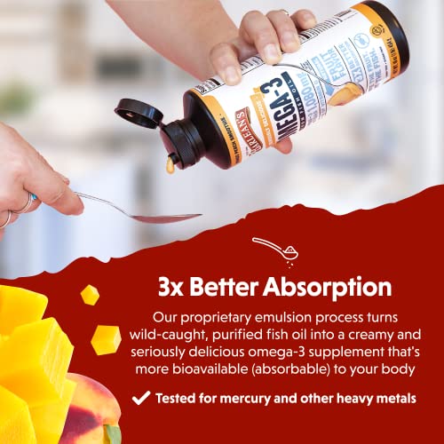 Barlean'S 0705875600101 Mango Peach Omega 3 Fish Oil Liquid Supplement thumb #3