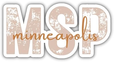 MSP Minneapolis Minnesota Airport Code Travel Sticker, Multiple Colors, Vinyl Laptop Water Bottle Planner Journal, Places I've Been, Luggage Decal (Orange)