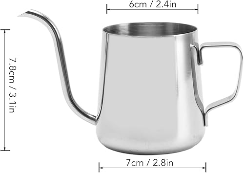 Miniatura 20 de Hervidor de café para verter sobre café, boquilla de cuello de cisne de acero inoxidable de 12 onzas, tetera larga y estrecha para verter sobre
