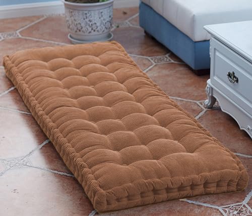 Cojín de terciopelo grueso de 8 cm para sofá de 2/3 plazas y jardín, cojín de asiento de algodón esponjoso largo 100 x 40 cm, almohada verde para columpio de patio y decoración del hogar