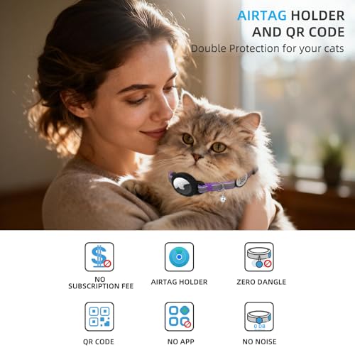 Best Airtag Cat Collar Breakaway With QR Code