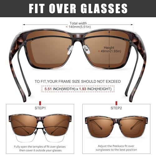 Image of Polarized Sunglasses Fit Over Glasses for Women Men | Oversized Square Sun Glasses UV400 Protection