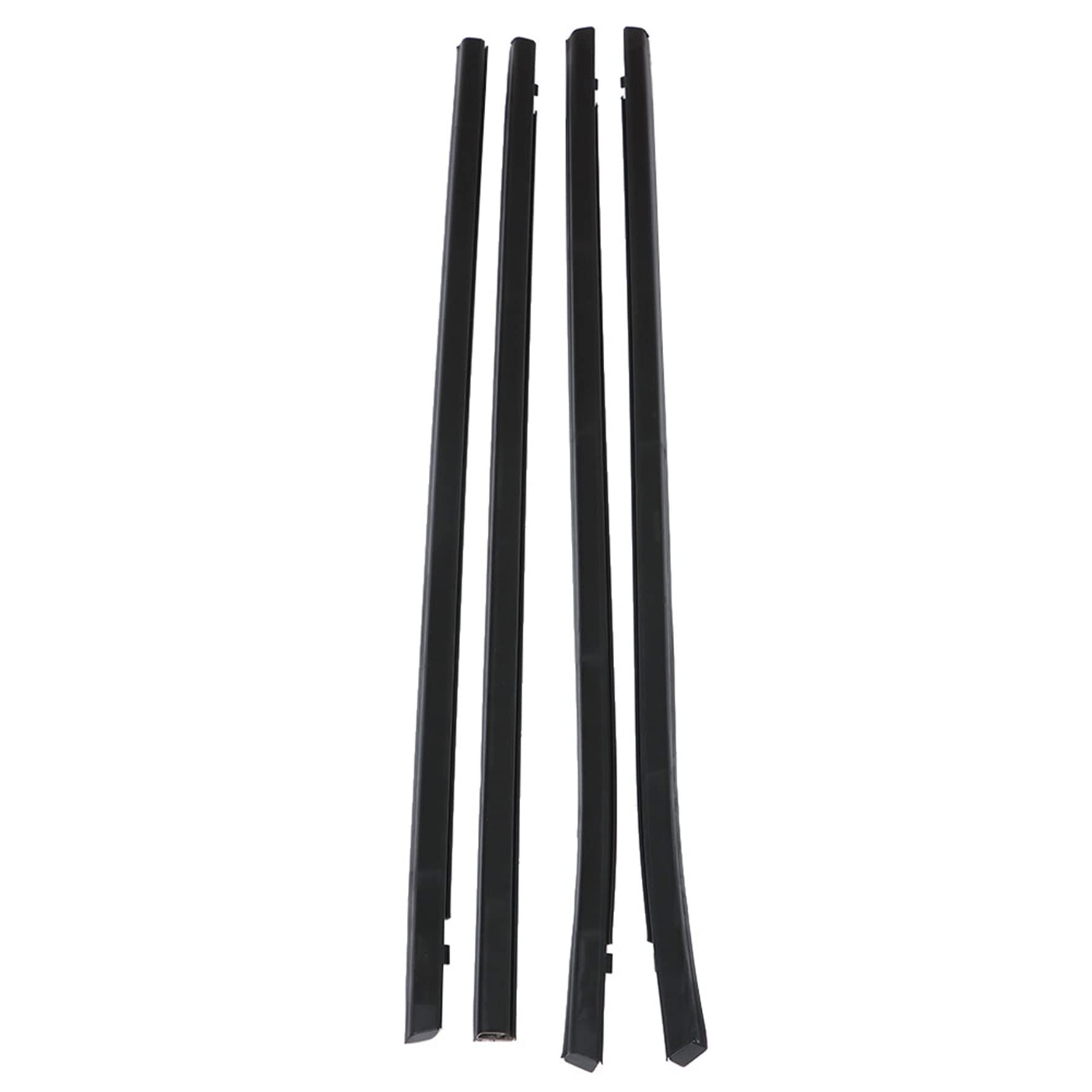 4PCS Weatherstrip Window Moulding Trim Seal Belt For Honda Civic Sedan 2016-2021 - Black Rubber, Clip-On