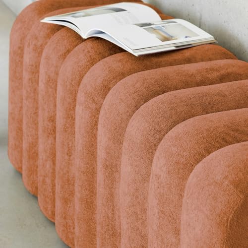 sweeek - Banco, pie de Cama contemporáneo de Tela, Ito, Naranja, 114x40x45 cm - imagen 6