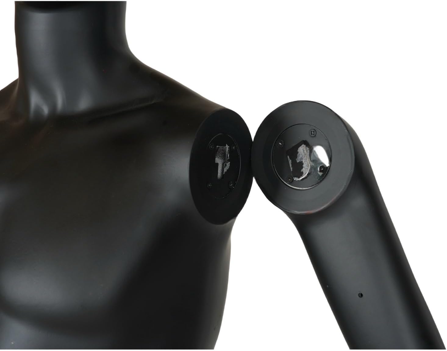 Male Full Body Mannequin – 74" Tall Matte Black Display Figure with Egg Head, Detachable Parts & Metal Base Stand for Retail Clothing Stores, Boutiques & Photography Studios