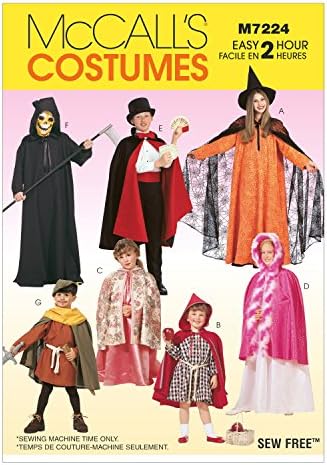McCall's Costumes M7224, Children's Costume Cape and Tunic Sewing Pattern