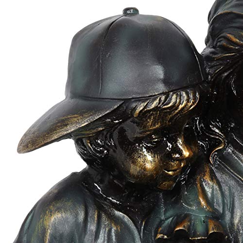 Exhart Garden Sculpture, Faux Bronze Boy And Girl Reading Garden Statue, Outdoor Garden Decoration, 12 X 18.5 Inch #TOP4