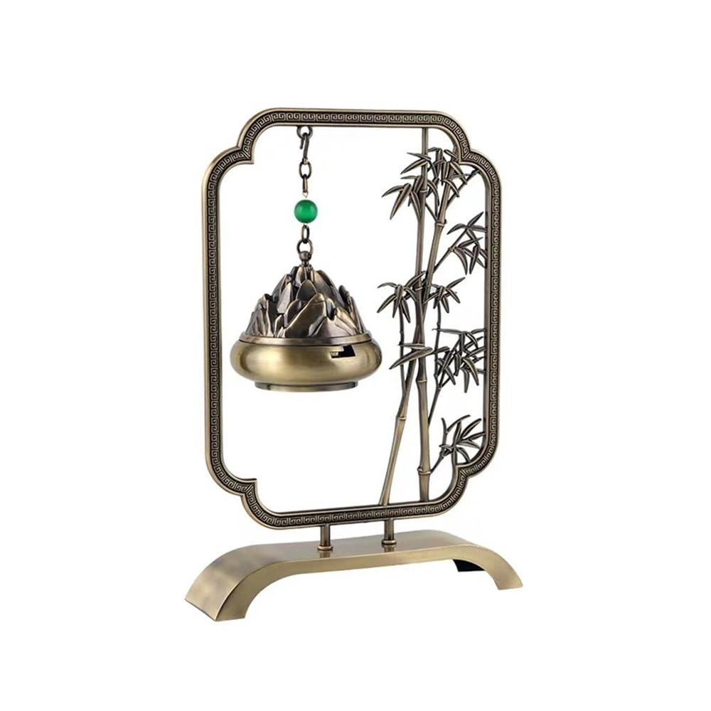 Light Luxury Copper Zinc Alloy Incense Burner Home Indoor Decoration Ornament Holder Decor(Bronze)