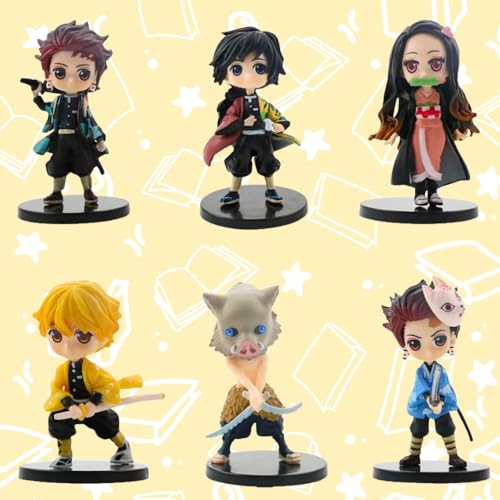 Image of FUNFOB Anime Action FigureSet of 6 Height 7cm to 7.5cm Collectible for Anime Fans PVC Multicolour | DM Basicc Set