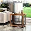 Piskyet-Wooden-Dog-Crate-End-Table-Dog-Crate-Furniture-with-Slide-Tray-Double-Doors-Wire-Wood-Dog-Kennel-Indoor-Detachable-Top-Cover-Pet-Crate-End-Table-Pet-Crate-Table-Cage-for-Dogs Dog Crate Furniture with Slide Tray