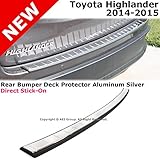 Toyota Highlander XU50 14-15 Rear Bumper Deck Trim Protector Aluminum Silver