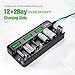 EBL 12+2 Bay Universal Rechargeable Battery Charger for AA AAA C D 9V Ni-MH Ni-CD Batteries & 9V Rechargeable Batteries (AC Power Supply)