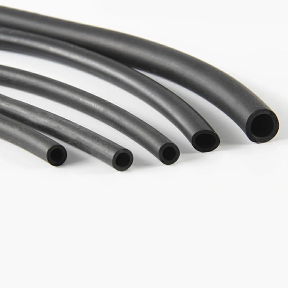 Reforzado Tubo de combustible de caucho flúor de 1 metro, tubo flexible de aceite diésel y gasolina, tubo de caucho fluorado negro Flexible(14x18mm)