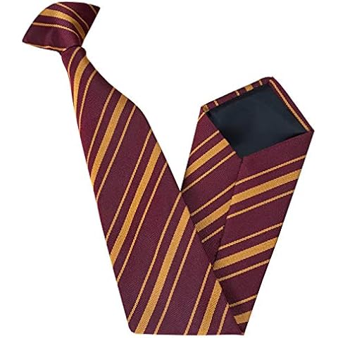 Boy Wizard Clip-on School Ties - Fancy Dress, Cosplay, World Book Day (Burdundy & Gold) Cover