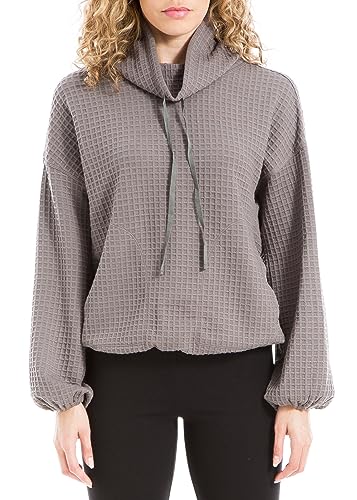 Image of Max Studio womens Max Studio Women's Cowl Neck Long Sleeve Waffle Knit Pullover