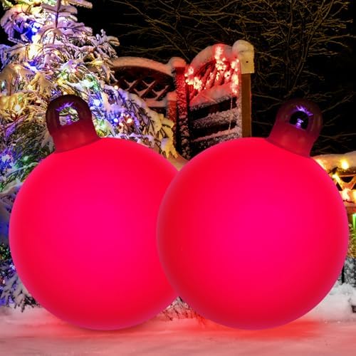 Jetec 2 Pcs 24 Inch Light up Giant Christmas PVC Inflatable Decorated ...