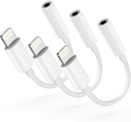 Miniatura 12 de Adaptador Lightning a conector de auriculares de 0.138 in con certificación MFi de Apple, calidad de audio premium y chip DAC para escuchar música,