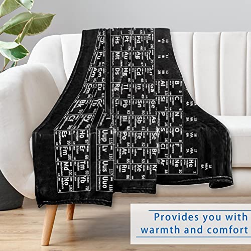 Couverture tableau périodique grand format, plaid imprimé pour canapé et lit